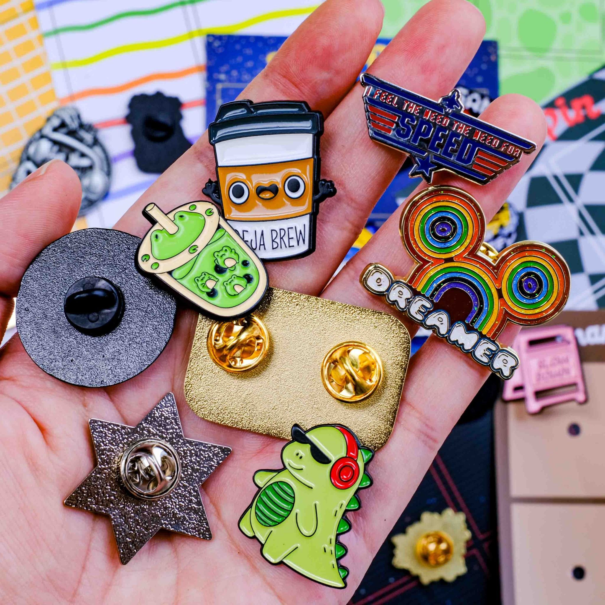 EPIN021 Dinobop - Set 4 Enamel Pin - Huy hiệu kim loại