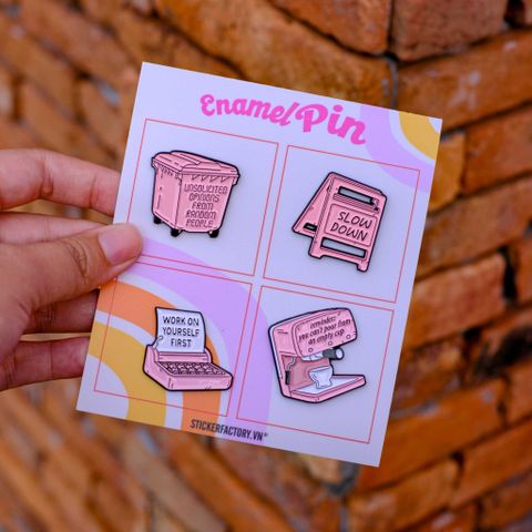  EPIN022 Pastel Truths - Set 4 Enamel Pin - Huy hiệu kim loại 