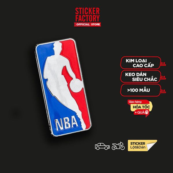 Sticker hình dán metal bóng rổ NBA 3D