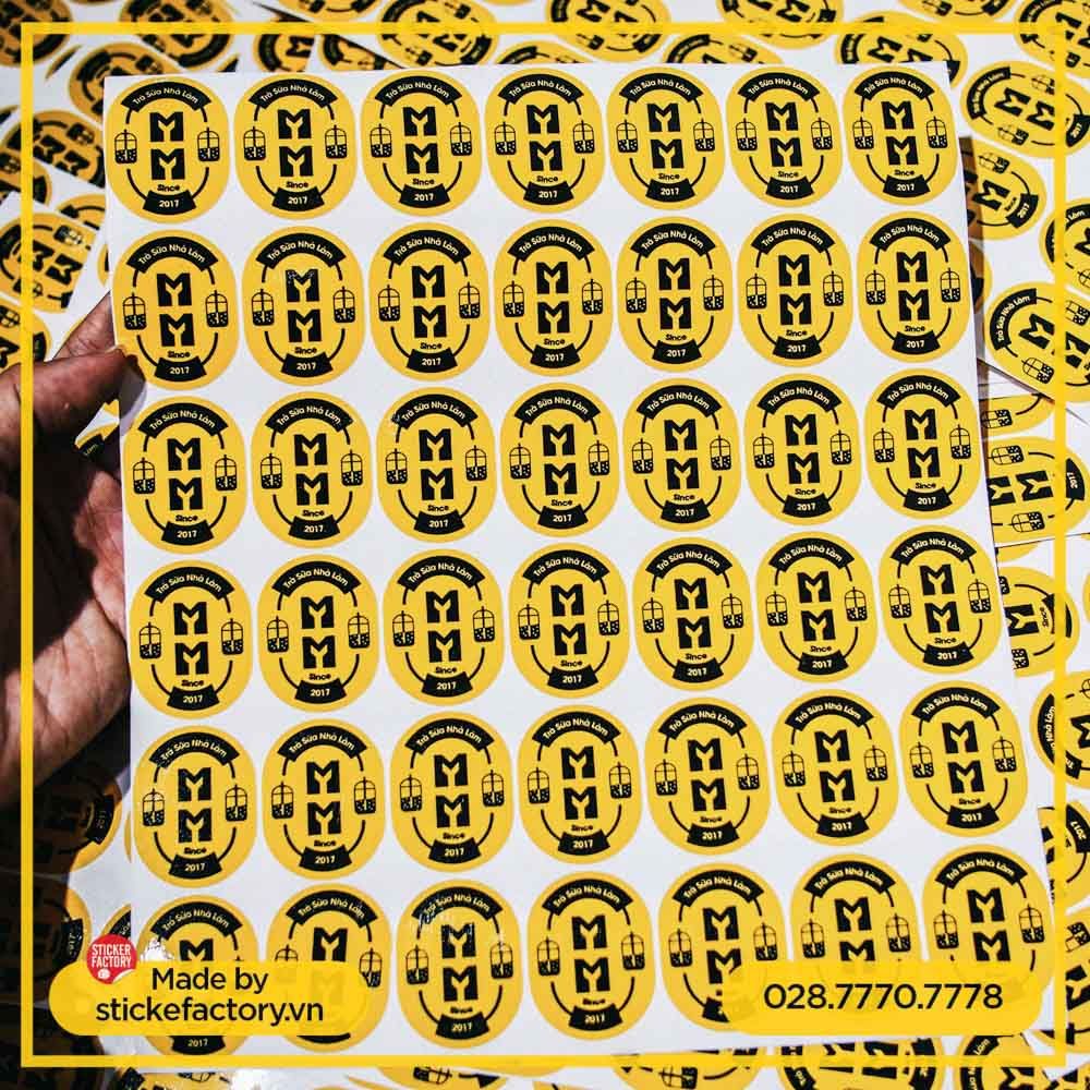 Sticker Vinyl hình Oval