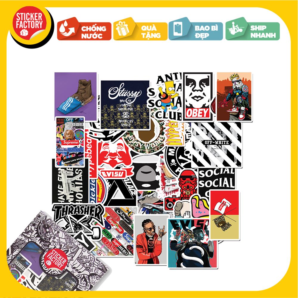 Hype Beast - Set 30 sticker hình dán