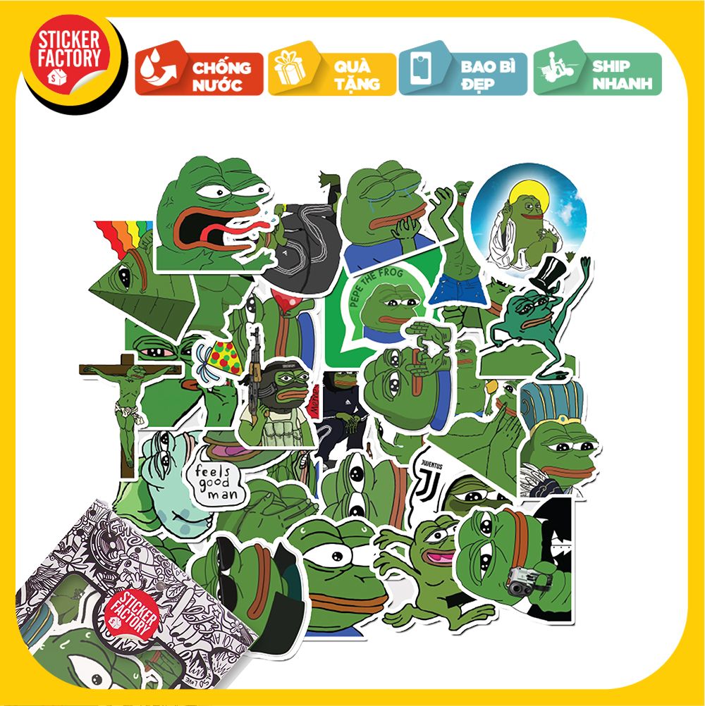 Pepe Frog - Set 30 sticker hình dán