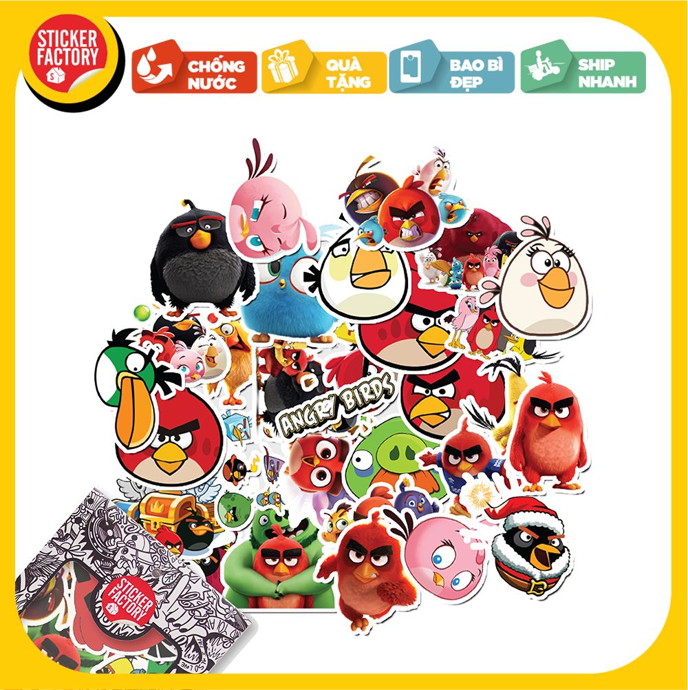 Angry bird - Set 30 sticker hình dán