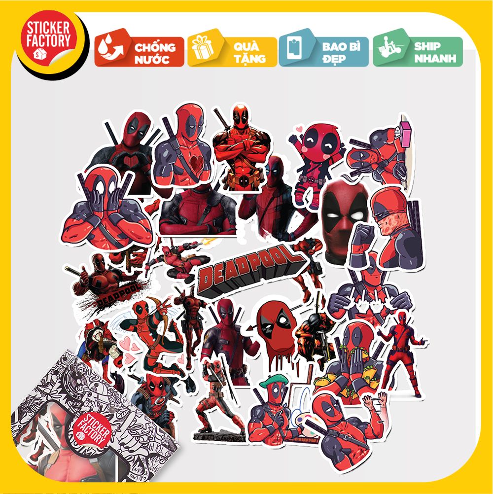 Deadpool - Set 30 sticker hình dán