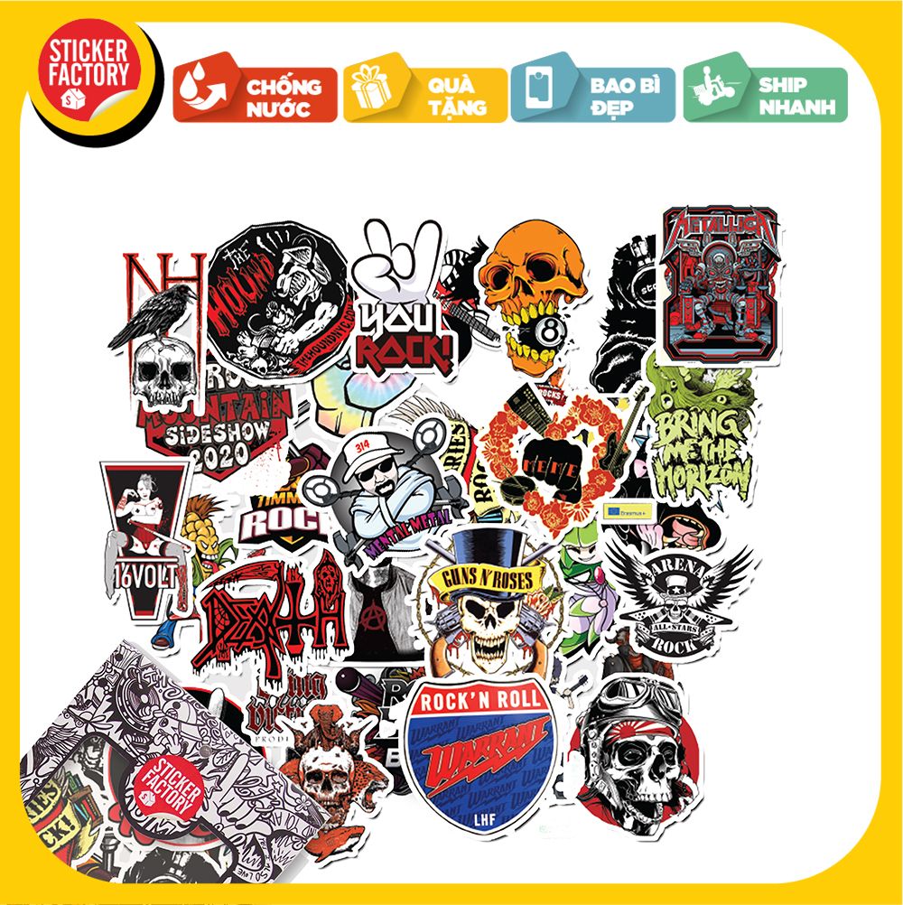 Rock - Set 30 sticker hình dán