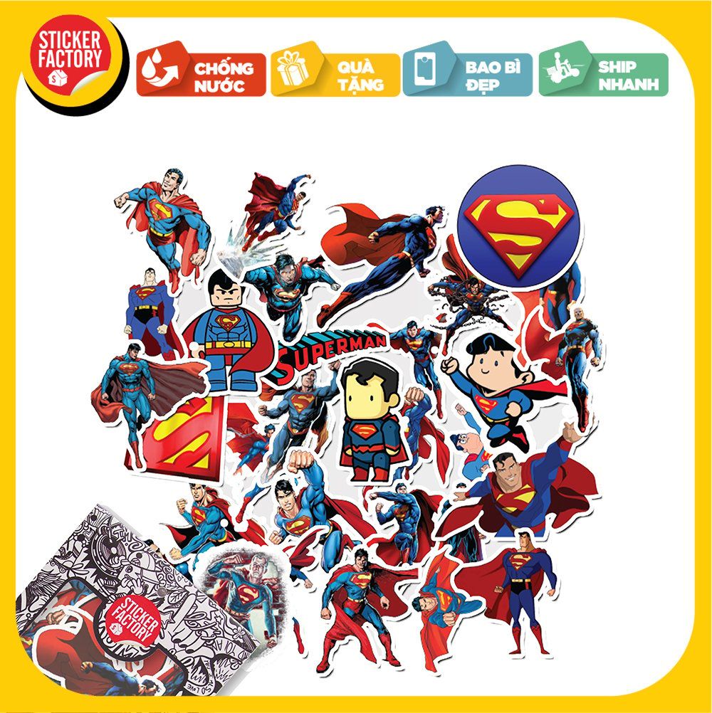 Superman - Set 30 sticker hình dán