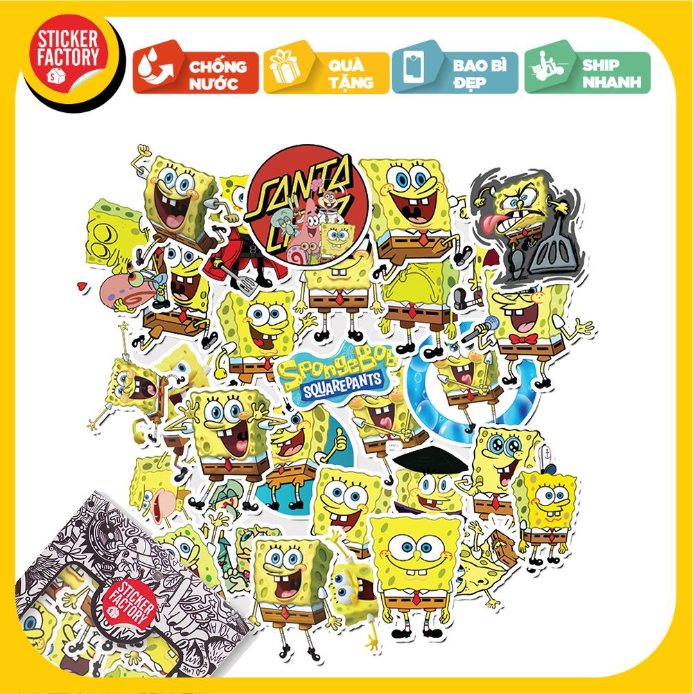 Spongebob - Set 30 sticker hình dán