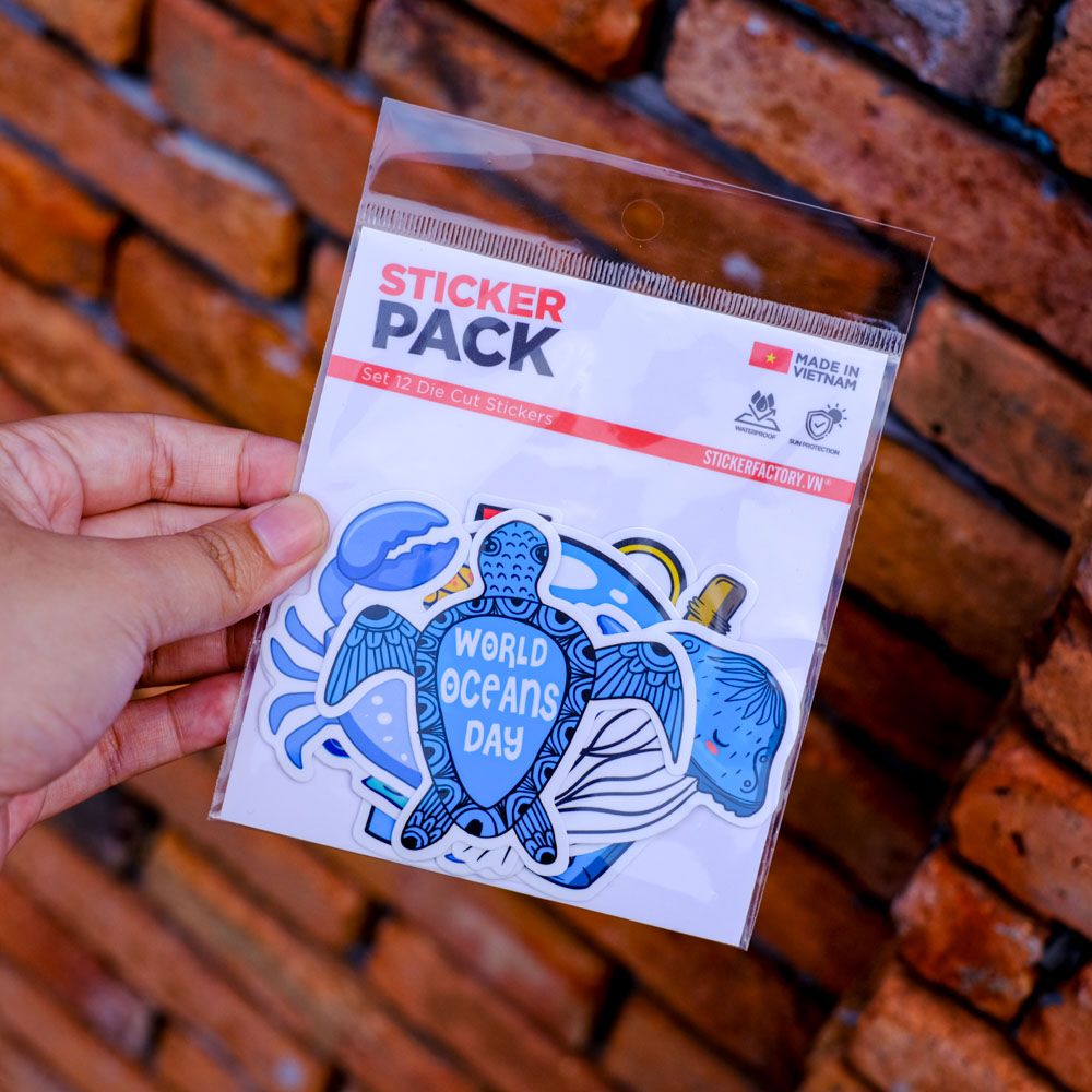 SET12007 ĐẠI DƯƠNG – Set 12 Die Cut Sticker Pack