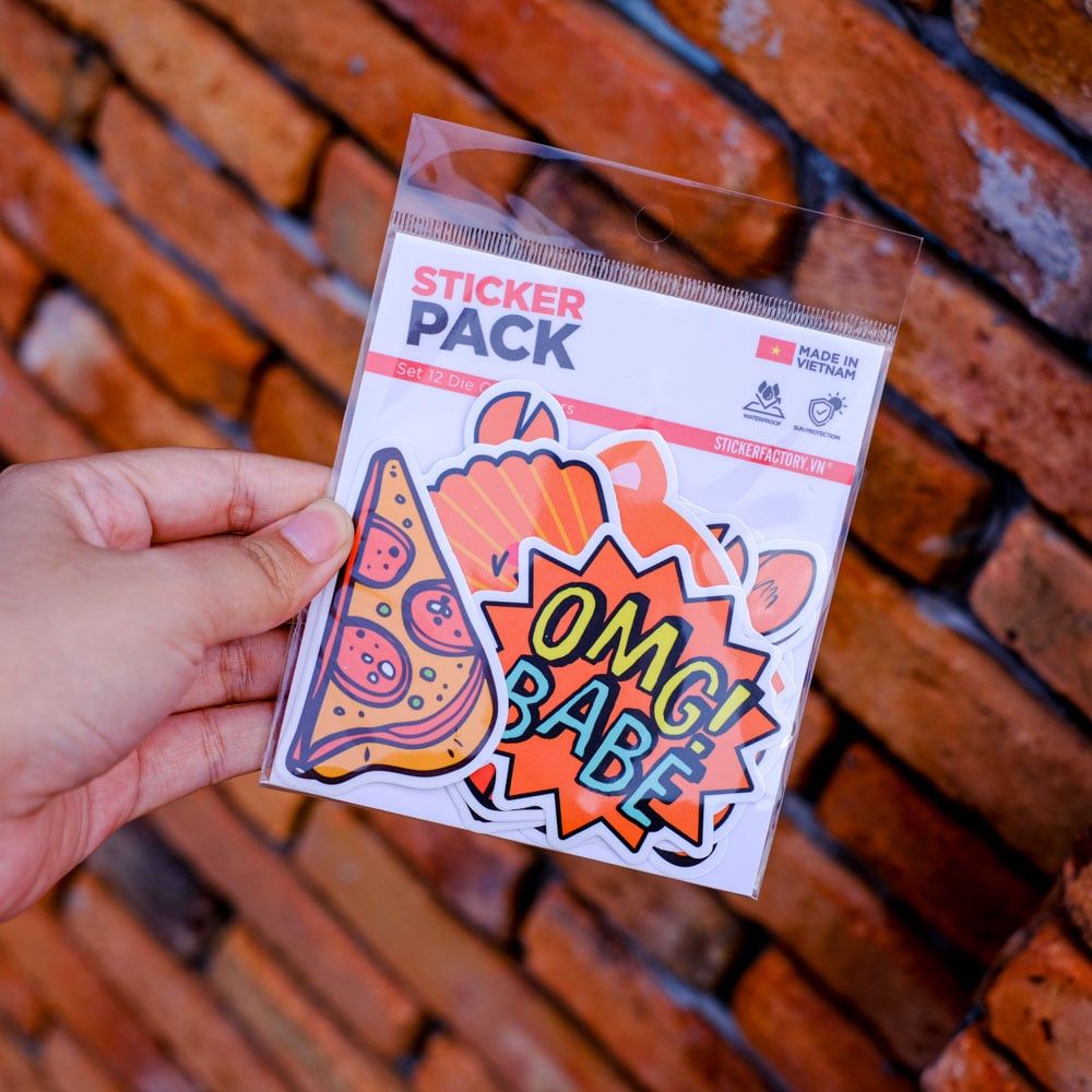 SET12006 MÀU CAM – Set 12 Die Cut Sticker Pack
