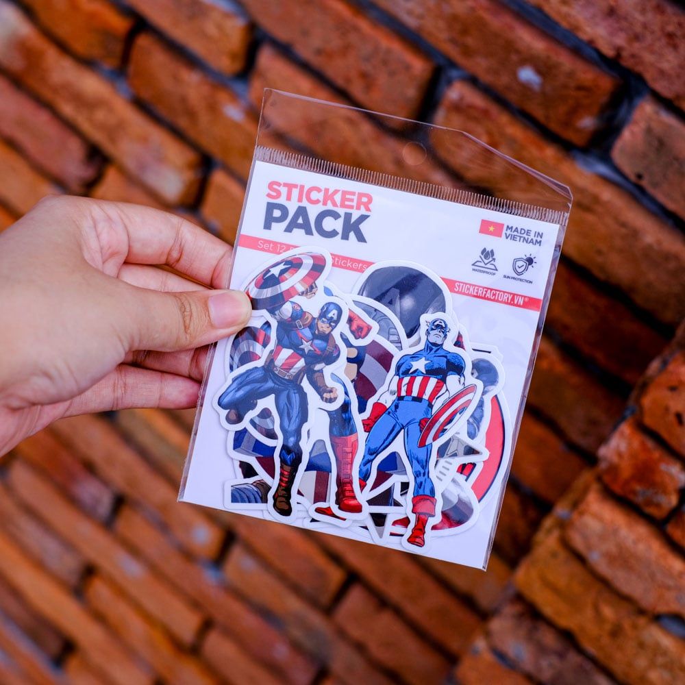 SET12025 ĐỘI TRƯỞNG MỸ – Set 12 Die Cut Sticker Pack