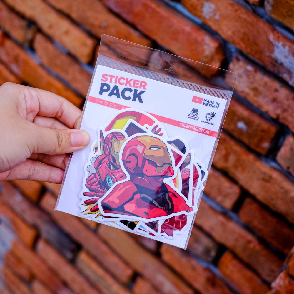 SET12024 NGƯỜI SẮT – Set 12 Die Cut Sticker Pack