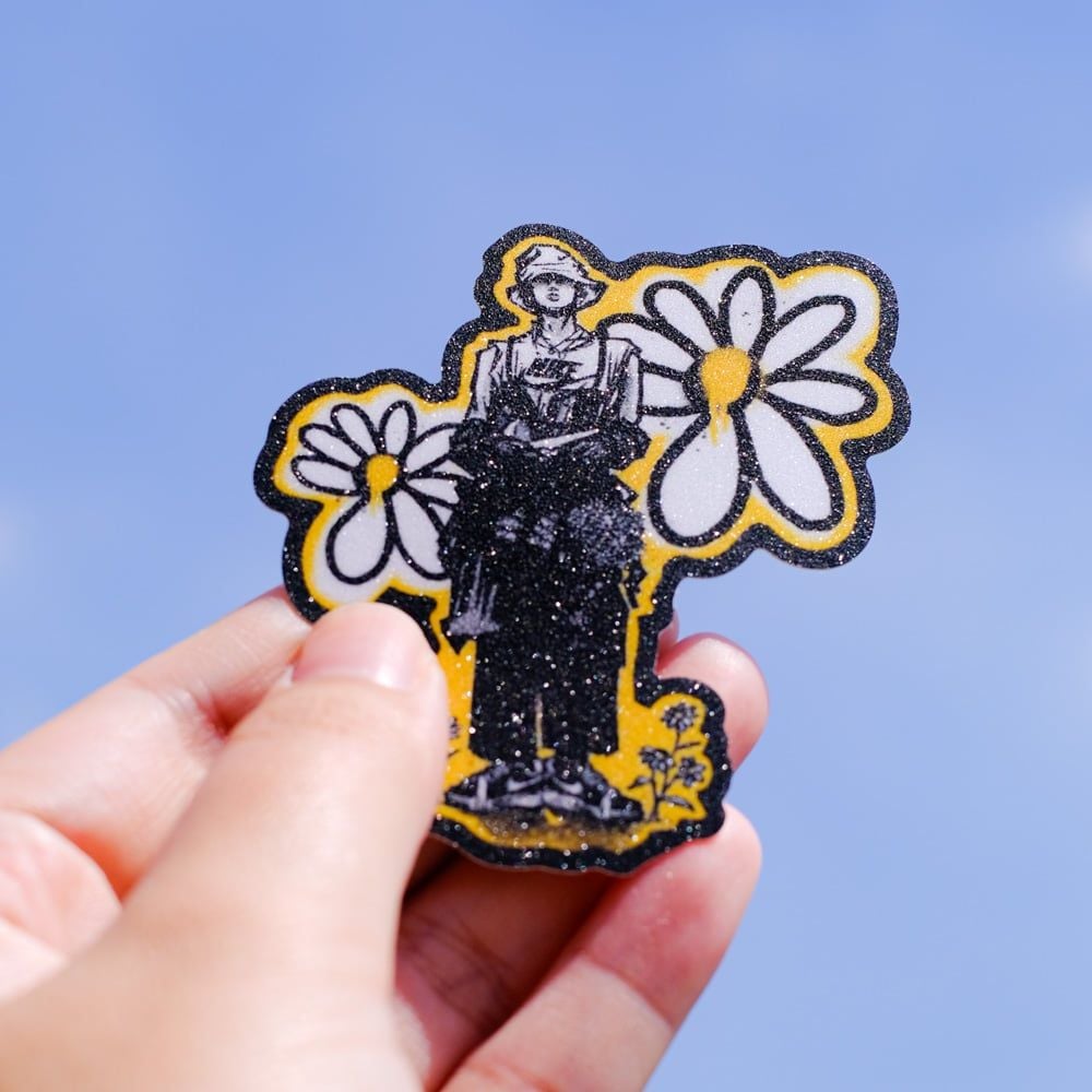 GLIT006 GD G-DRAGON Peaceminusone Daisy - Set 4 Glitter sticker  - Hình dán kim tuyến