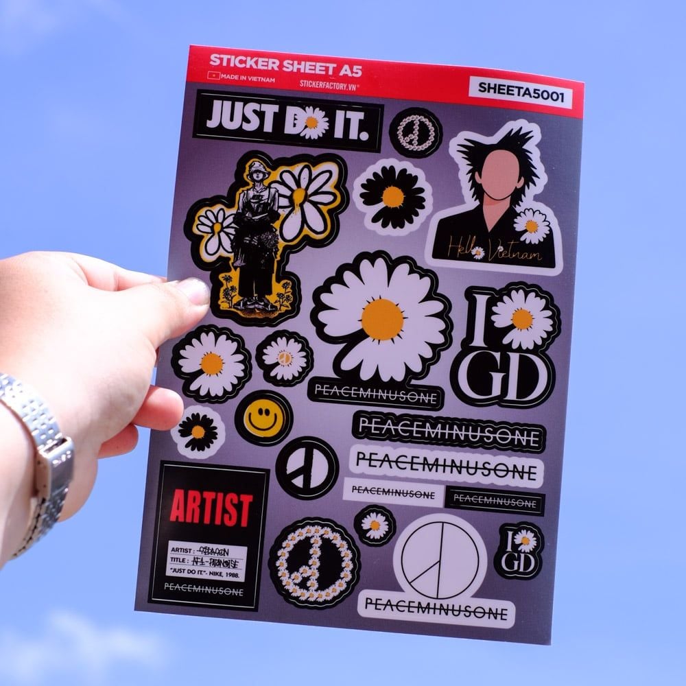 SHEETA5001 GD G-DRAGON - Sticker sheet hình dán A5
