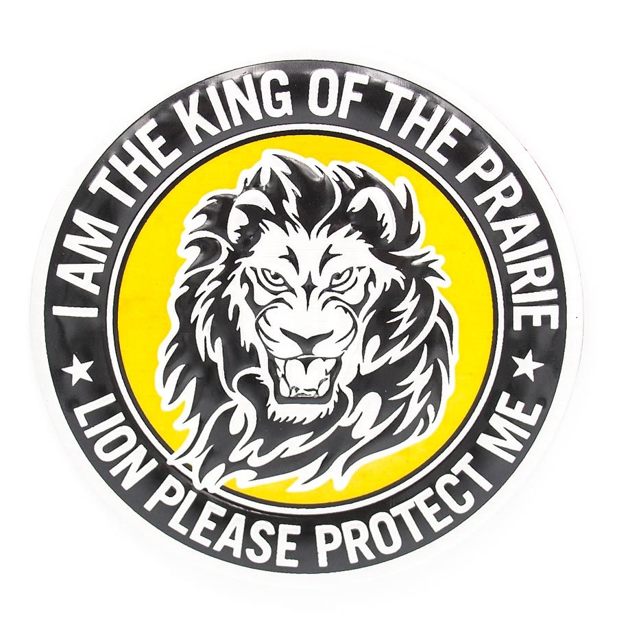 Sticker hình dán metal Lion Round