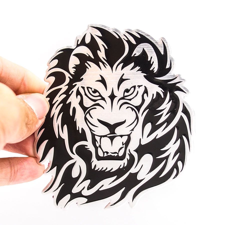 Sticker hình dán metal Lion Head