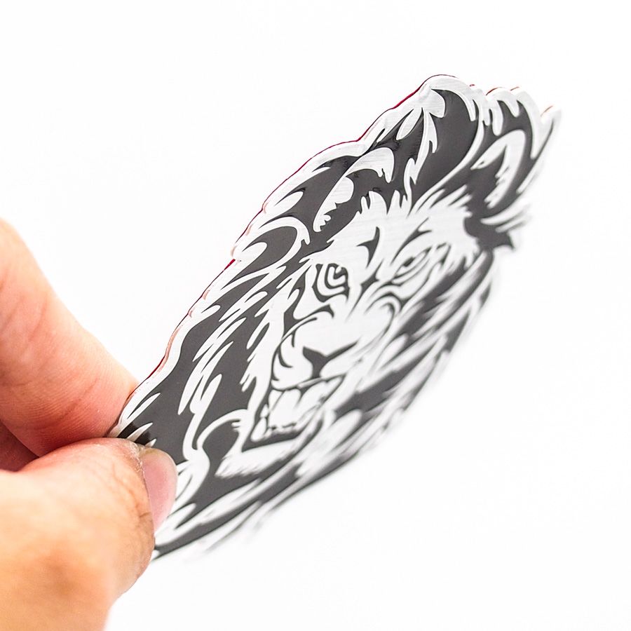 Sticker hình dán metal Lion Head