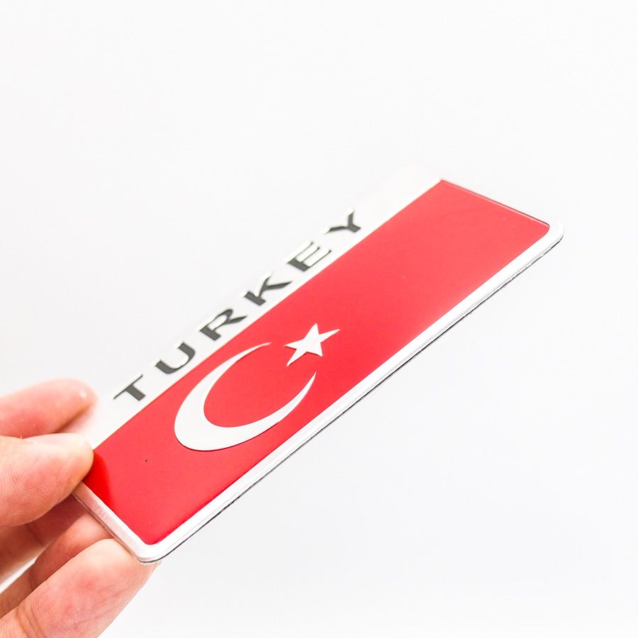 Sticker hình dán metal cờ Thổ Nhĩ Kỳ Turkey - Miếng lẻ