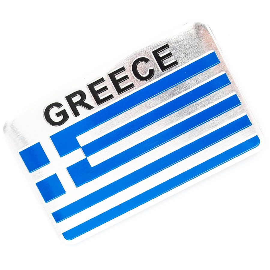 Sticker hình dán metal cờ Hy Lạp Greece - Miếng lẻ