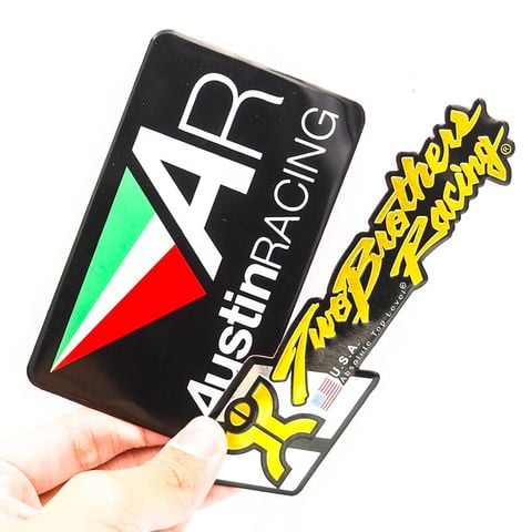  Set 2 miếng Sticker hình dán metal dán bô xe - Austin Racing Exhaust 