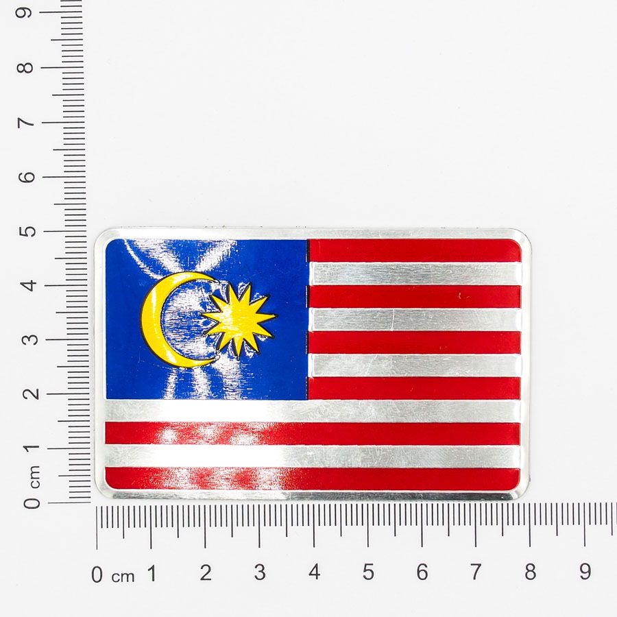 Sticker hình dán metal cờ Malaysia - Miếng lẻ