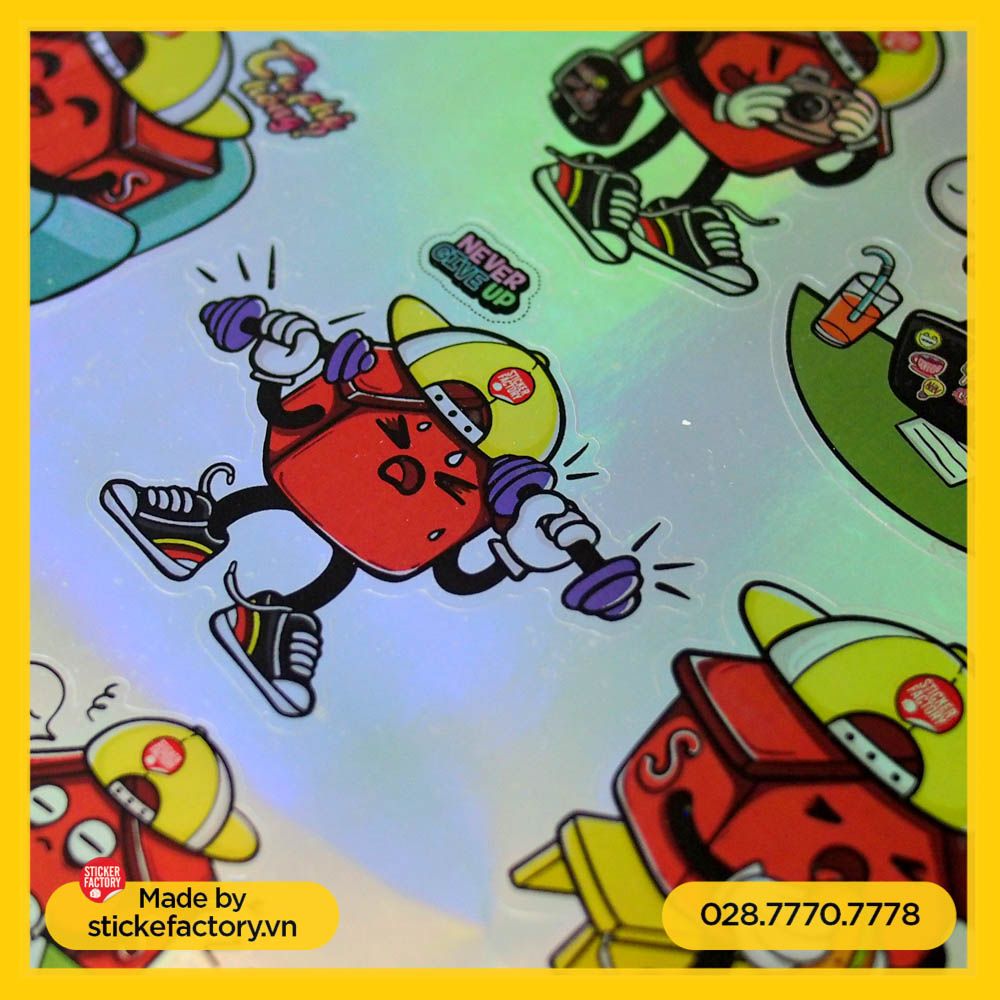 Sticker Hologram bảy màu in theo yêu cầu