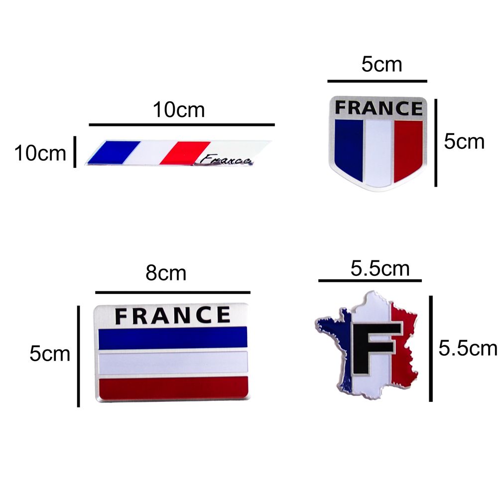 Sticker hình dán metal cờ Pháp - miếng lẻ