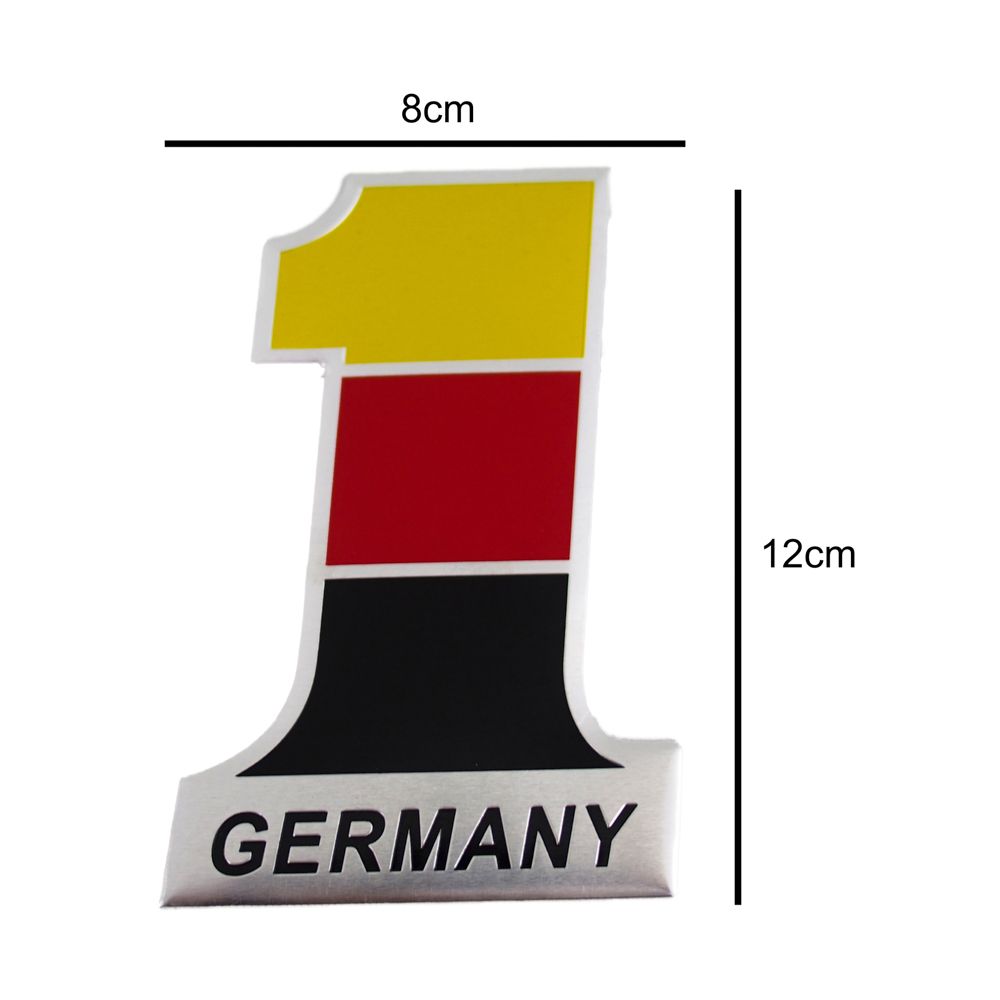 Sticker hình dán metal số 1 cờ Đức Germany