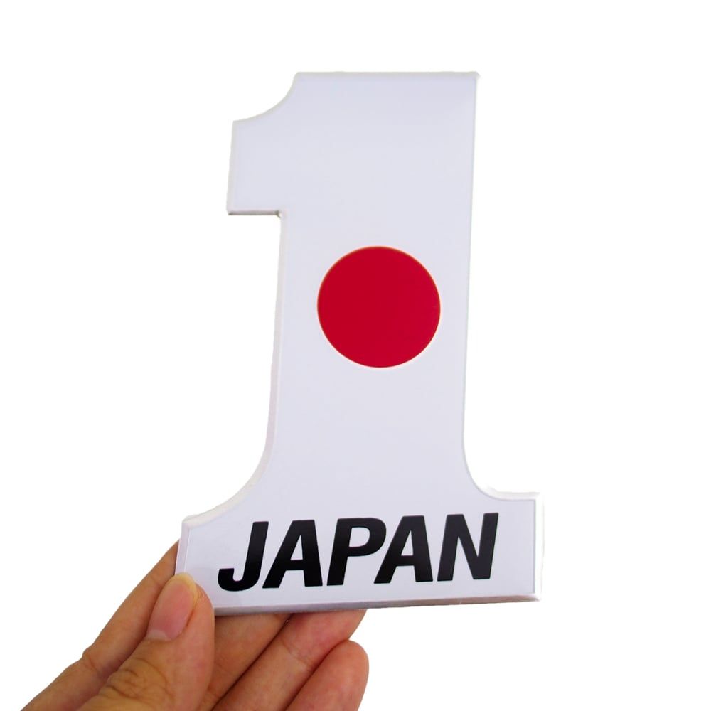 Sticker hình dán metal số 1 cờ Nhật Japan