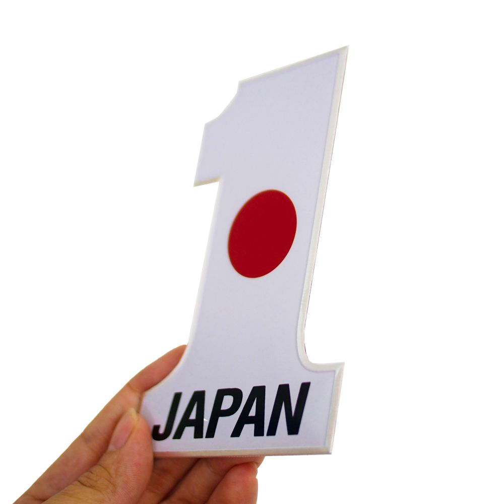 Sticker hình dán metal số 1 cờ Nhật Japan