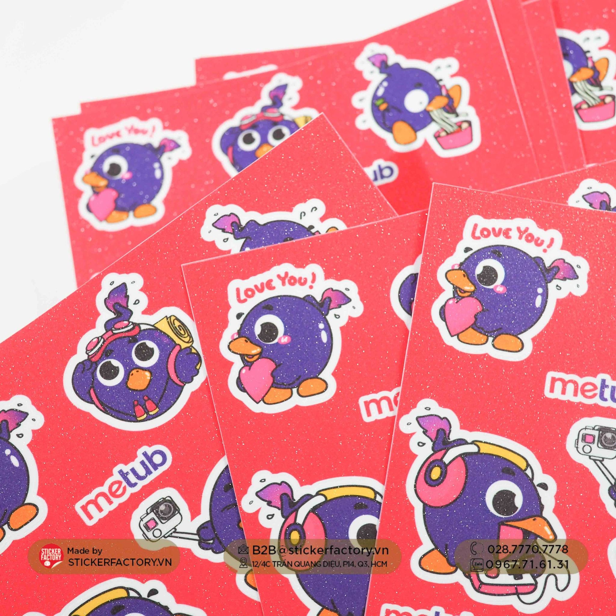 Sticker sheet vinyl - Cán màn kim tuyến