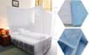 Màn tuyn nhập màu trắng và màu xanh có các size (1m2, 1m4, 1m6, 1m8, 2m2, 3m2)