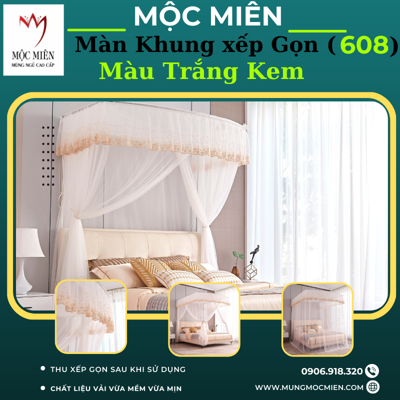 Mùng khung thu gọn, không khoan tường - 608