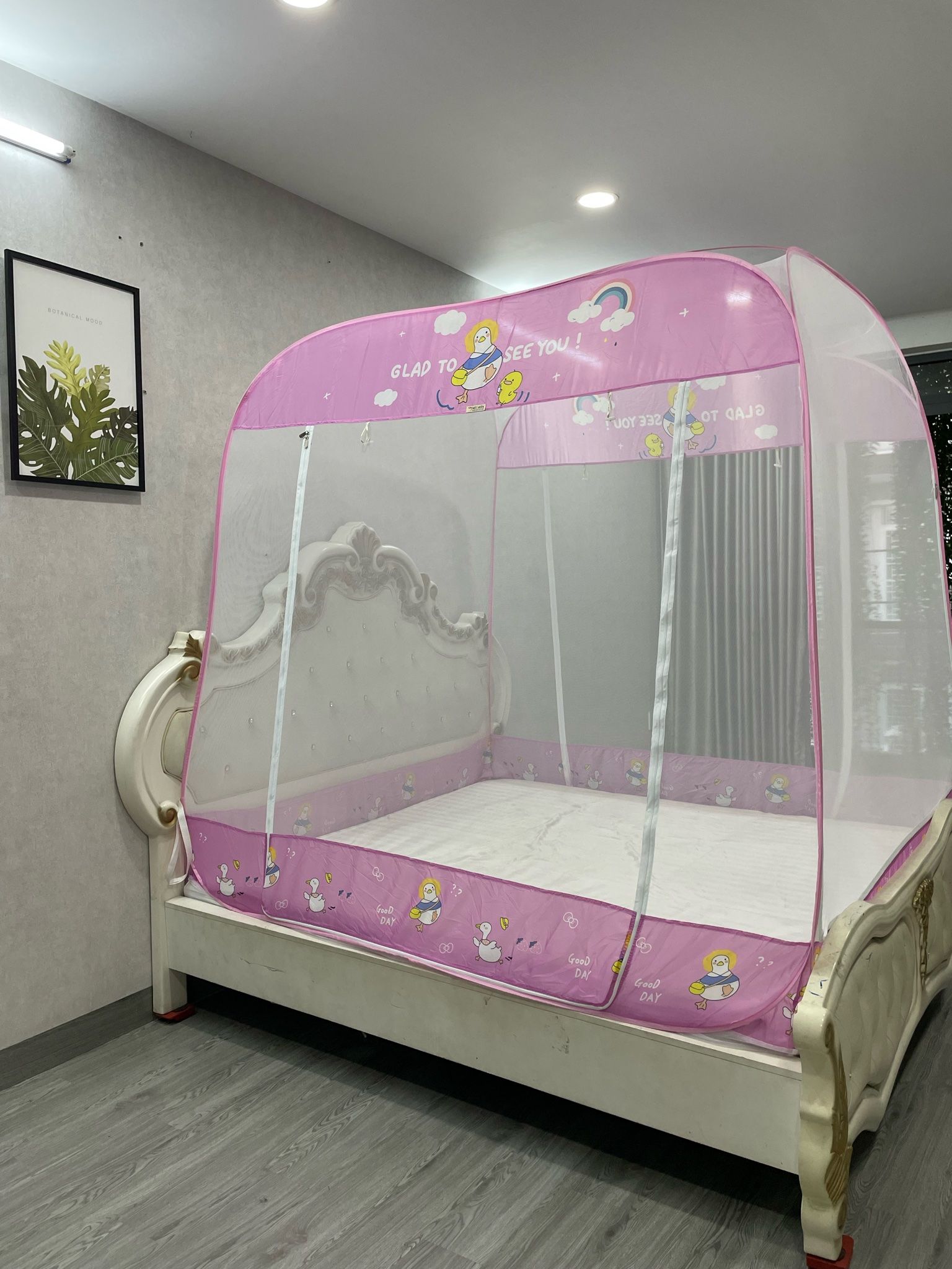 Mùng Chụp Đỉnh Vuông Cao Cấp Mộc Miên - 3 Cửa