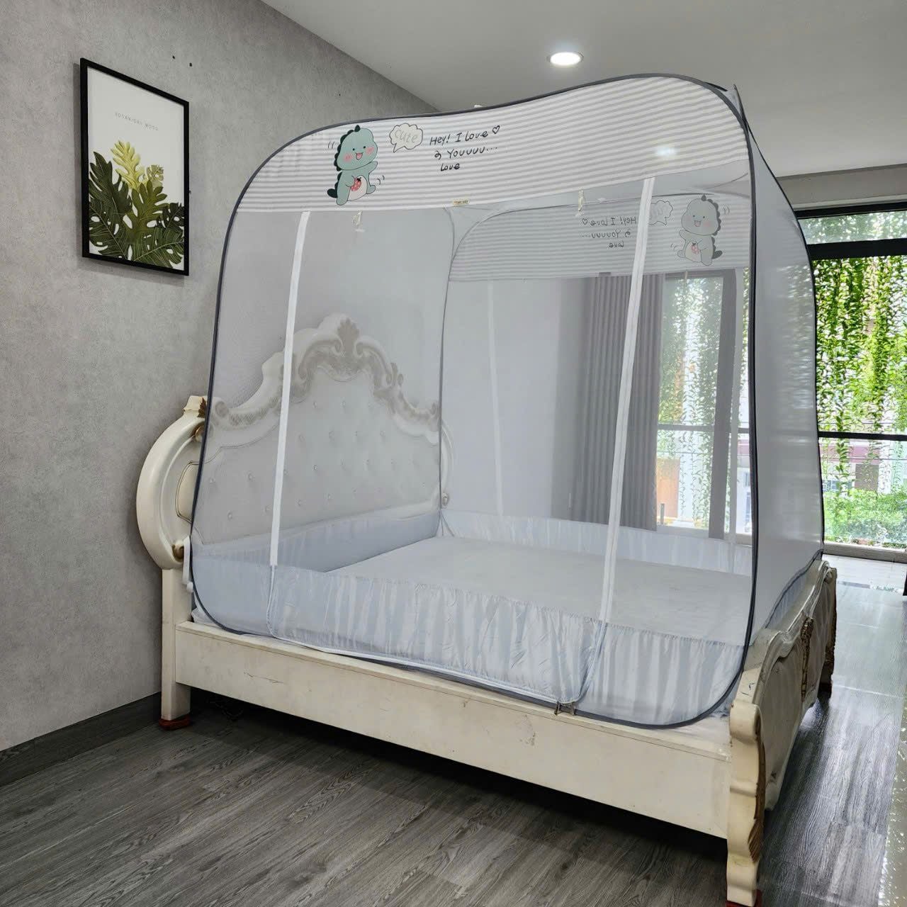 Mùng Chụp Đỉnh Vuông Cao Cấp Mộc Miên - 3 Cửa