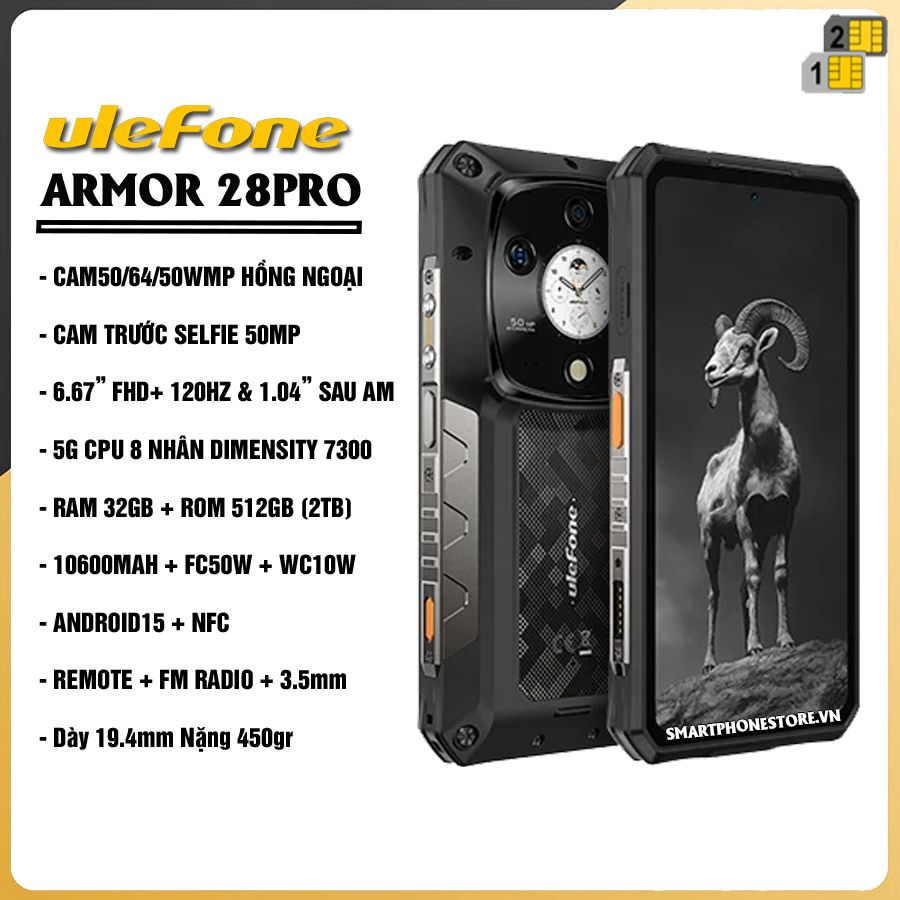 Ulefone Armor 28 Pro (5G) - Chính hãng nguyên Seal GIÁ TỐT + Khuyến mãi hấp dẫn - 09175.09195