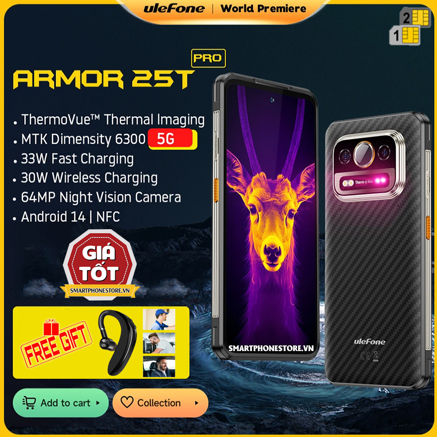 Ulefone Armor 25T Pro - Camera Nhiệt 5G IP68/69K Pin6500mAh 6.78