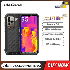 Ulefone Armor 18T Ultra - 5G Siêu bền Cam108MP FLIR Cảm Biến Nhiệt Ram24GB Rom512GB Pin9600mAh Android13