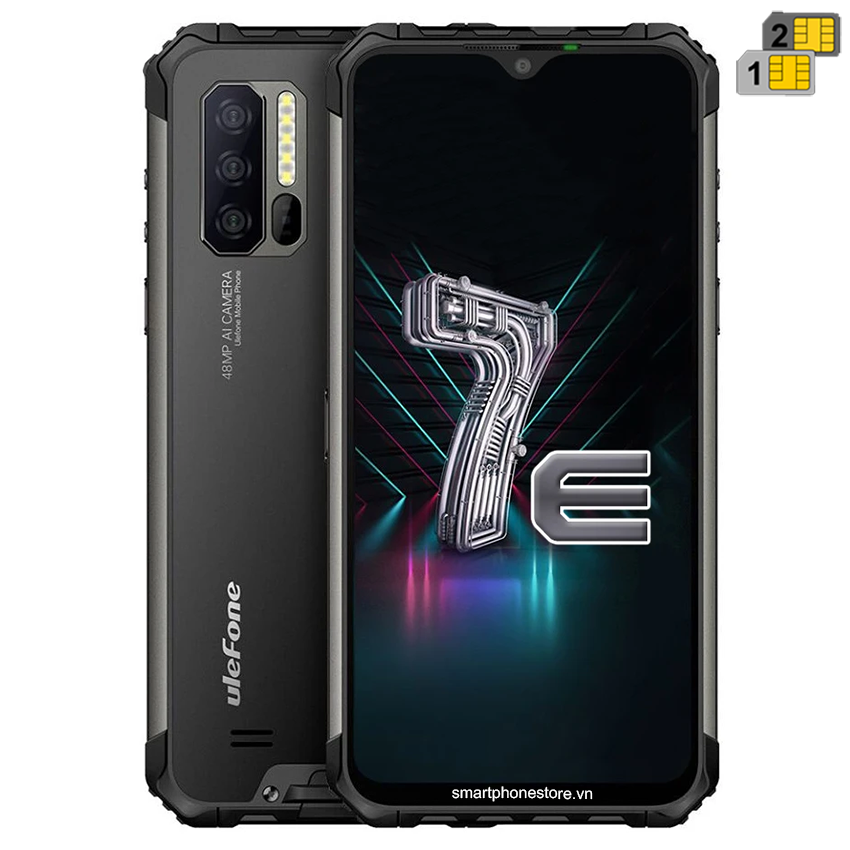 Ulefone Armor 7E - Smartphone siêu bền 3 camera 48MP HelioP90 Ram4GB Rom128GB