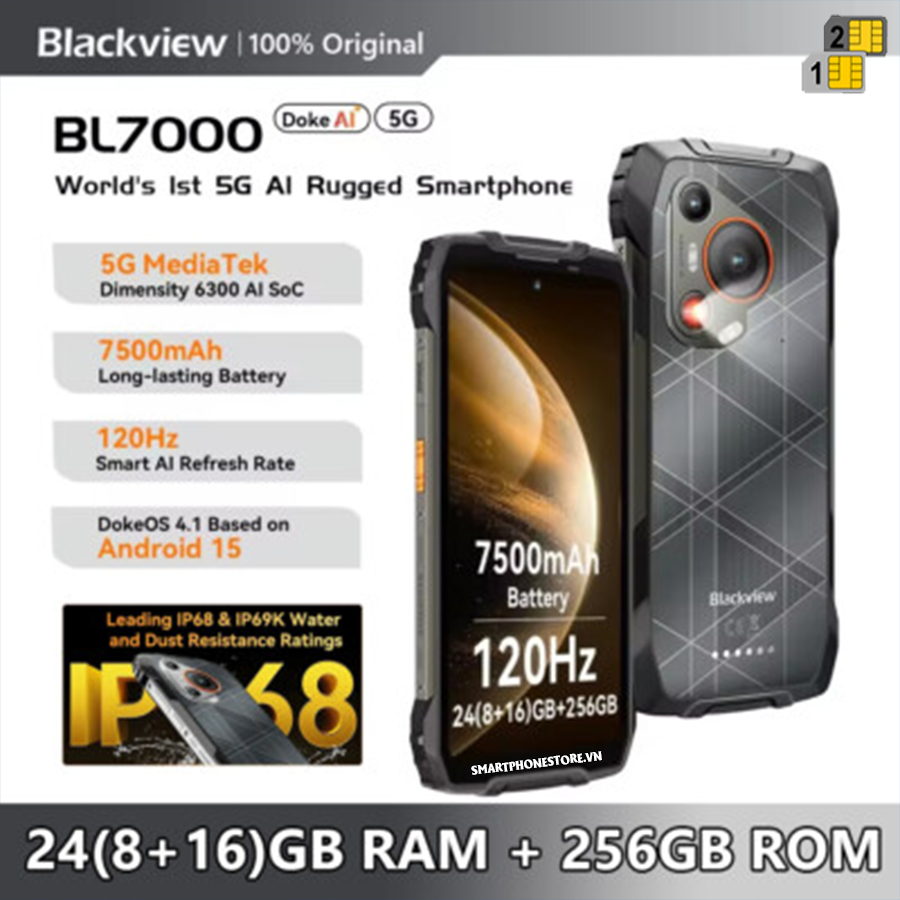 Blackview BL7000 5G - Chính hãng nguyên Seal GIÁ TỐT + Khuyến Mãi Hấp Dẫn - 09175.09195