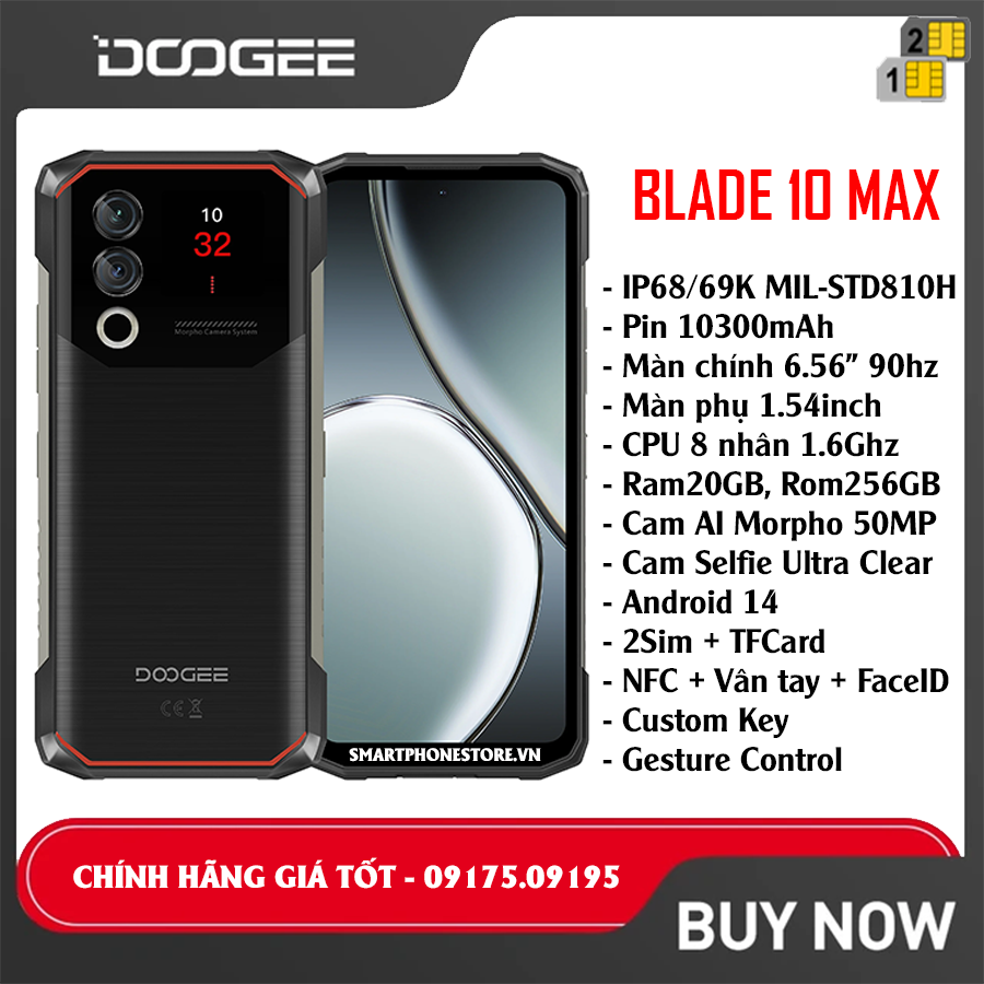 Doogee Blade 10 Max - Chính hãng nguyên Seal Giá TỐT - Liên hệ: 09175.09195