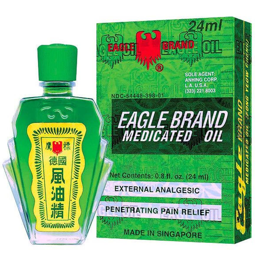 Dầu Gió Nước Xanh Con Ó 2 Nắp Eagle Brand 24Ml (Xt Mỹ)