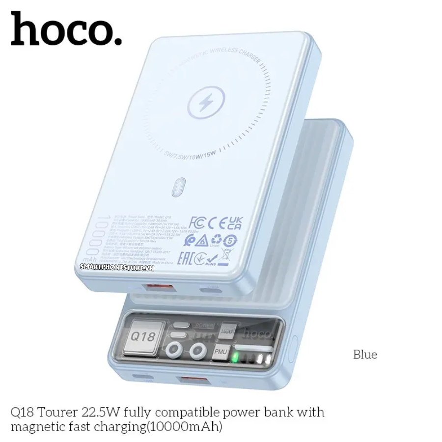 Pin dự phòng Hoco Q18 Magsafe không dây dung lượng 10000mAh sạc 20W