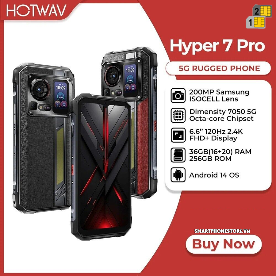 Hotwav Hyper 7 Pro 5G - Hãng chính hãng Nguyên Seal Giá Tốt - Liên hệ 09175.09195