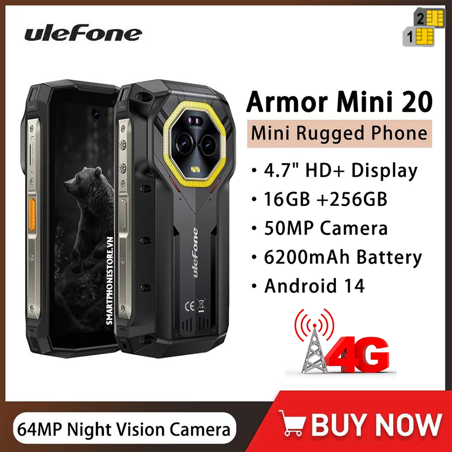 Ulefone Armor Mini 20 4G - Chính hãng nguyên Seal GIÁ TỐT - 09175.09195