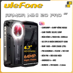 Ulefone Armor Mini 20Pro 5G - Chính hãng Nguyên Seal Giá Tốt - 09175.09195