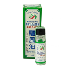 Dầu Gió Nước Trắng Hoa Ớt Chilli Flower Minyak Angin Cap Cabe Indonesia 3Ml