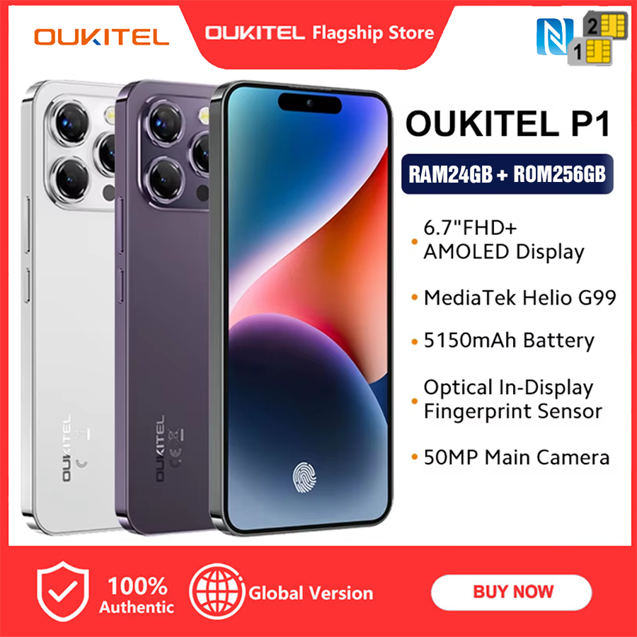 Oukitel P1 - Phong cách thời trang Ram24GB Rom256GB Pin5150mAh - Chính hãng nguyên Seal