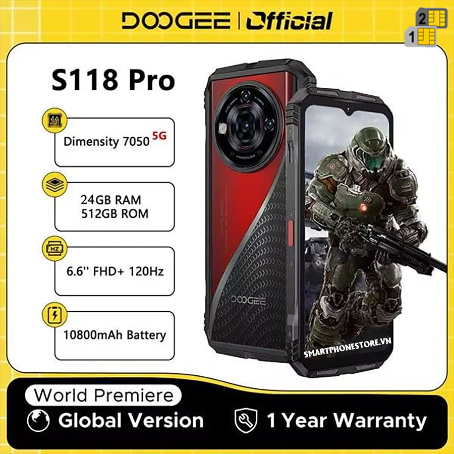 Doogee S118 Pro 5G - Chính hãng nguyên Seal Giá TỐT - 09175.09195