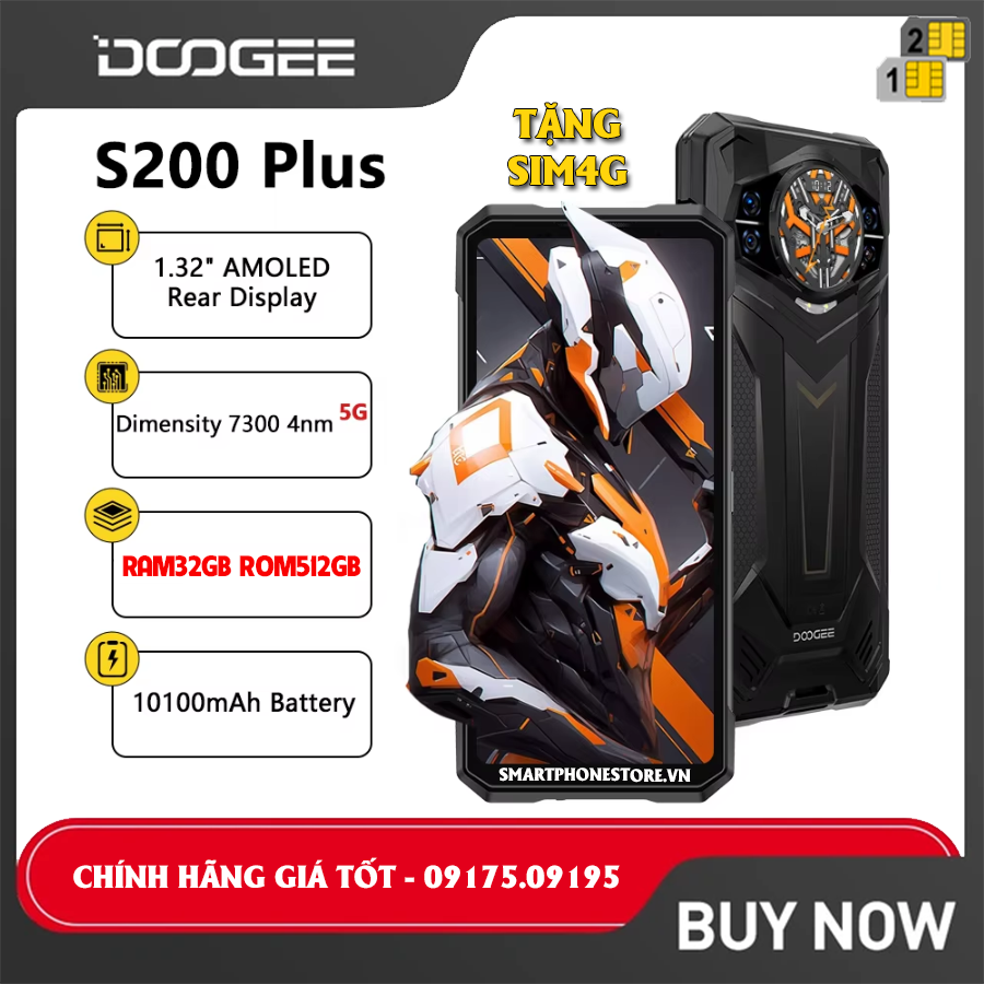 Doogee S200 PLUS (5G) - Chính hãng nguyên Seal GIÁ TỐT - 09175.09195