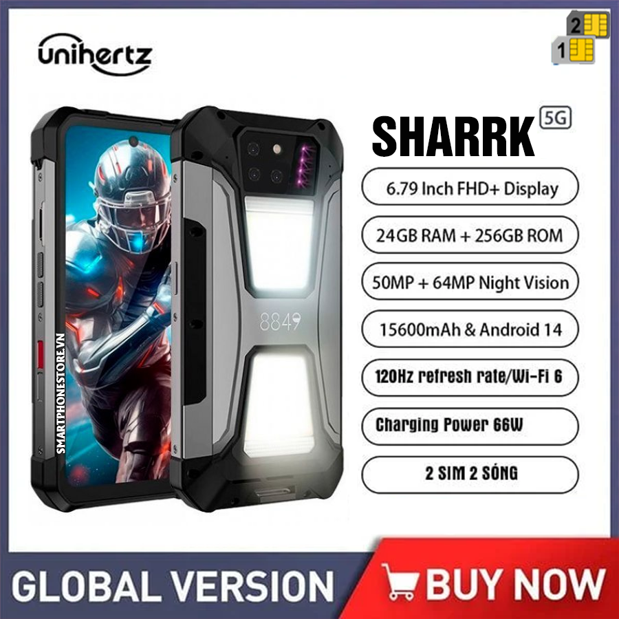 Unihertz Shark 5G - Chính hãng nguyên Seal GIÁ TỐT - Ship COD Free gọi 09175.09195